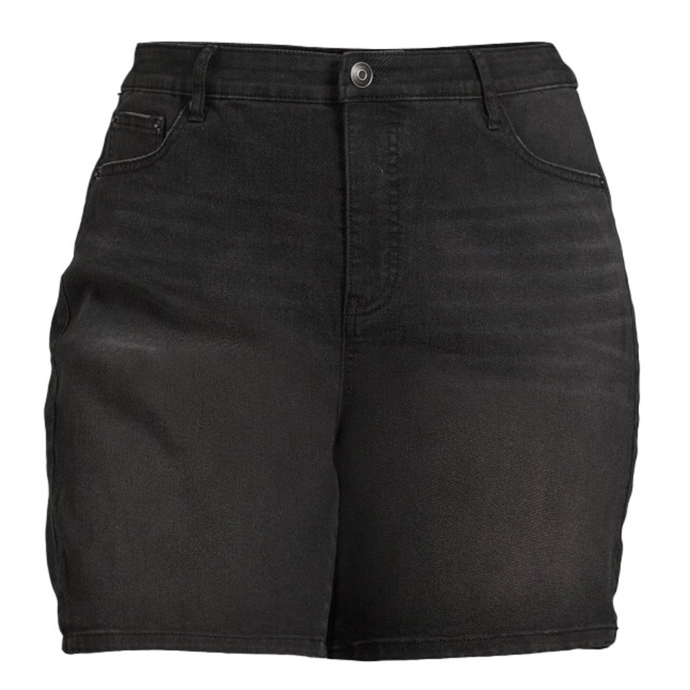 Terra & Sky Womens Plus Size Black Wash 7” Denim Shorts Size 4X - Picture 4 of 7